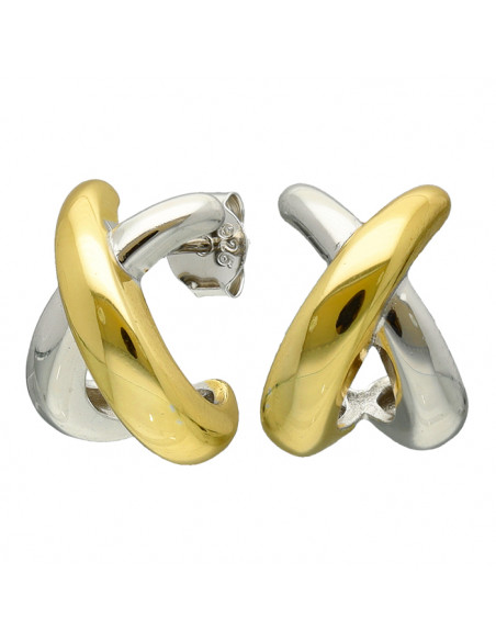 PENDIENTE PLATA BICOLOR X GRANDES