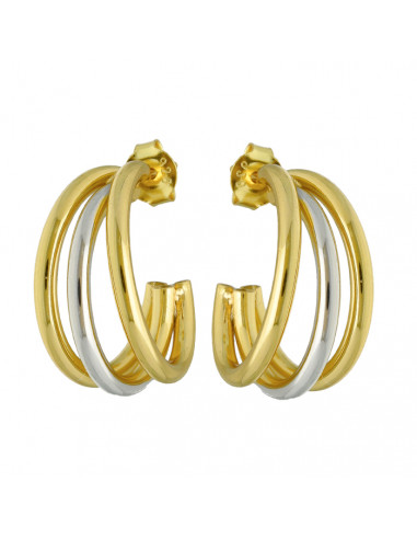AROS ENTRELAZADOS BICOLOR PLATA