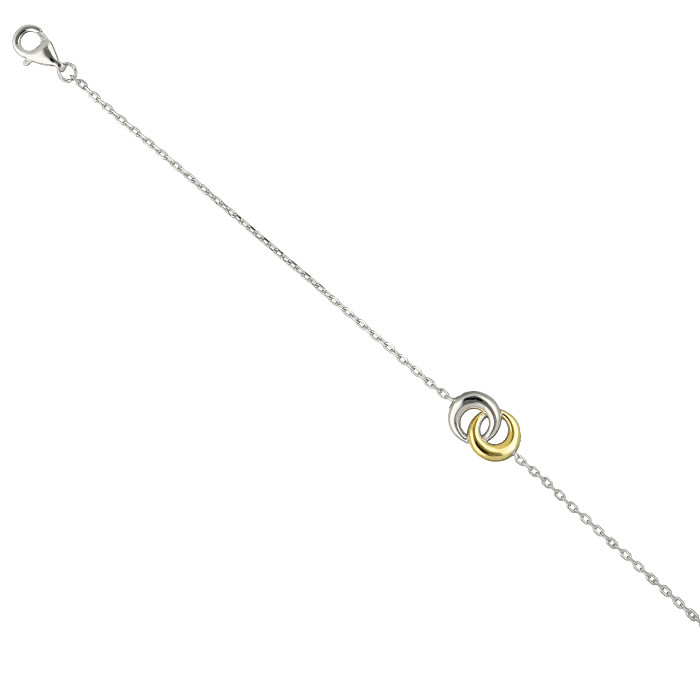 PULSERA DE PLATA CON LUNAS BICOLORES