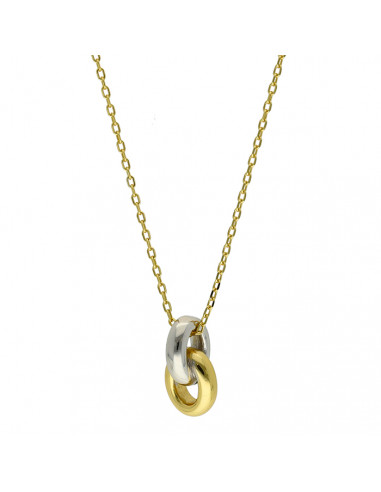 GARGANTILLA DE PLATA CON AROS BICOLORES