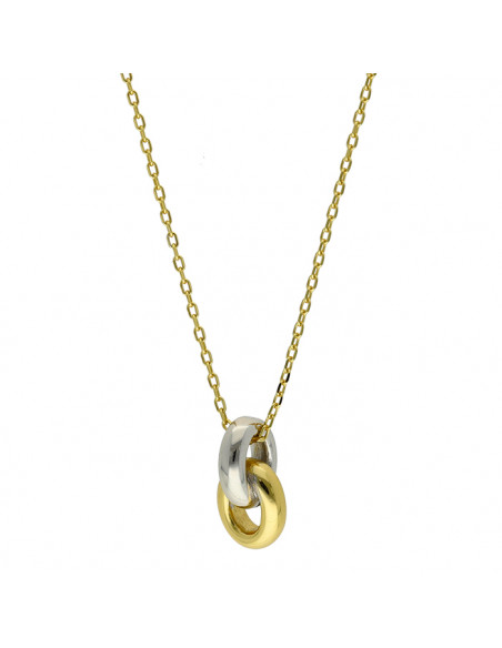 GARGANTILLA DE PLATA CON AROS BICOLORES