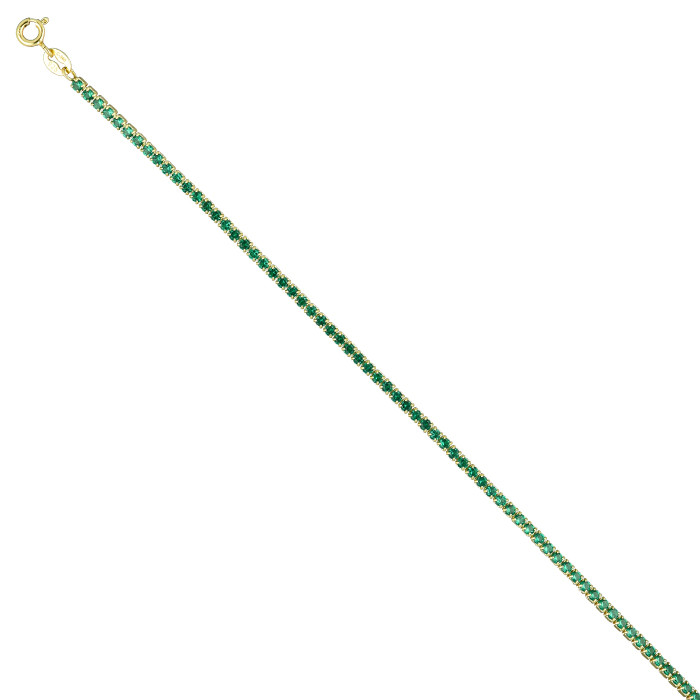 PULSERA PLATA DORADA CON CIRCONITAS