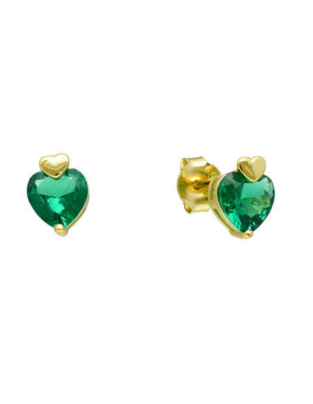 PENDIENTES PLATA ROTADA 2 CORAZONES