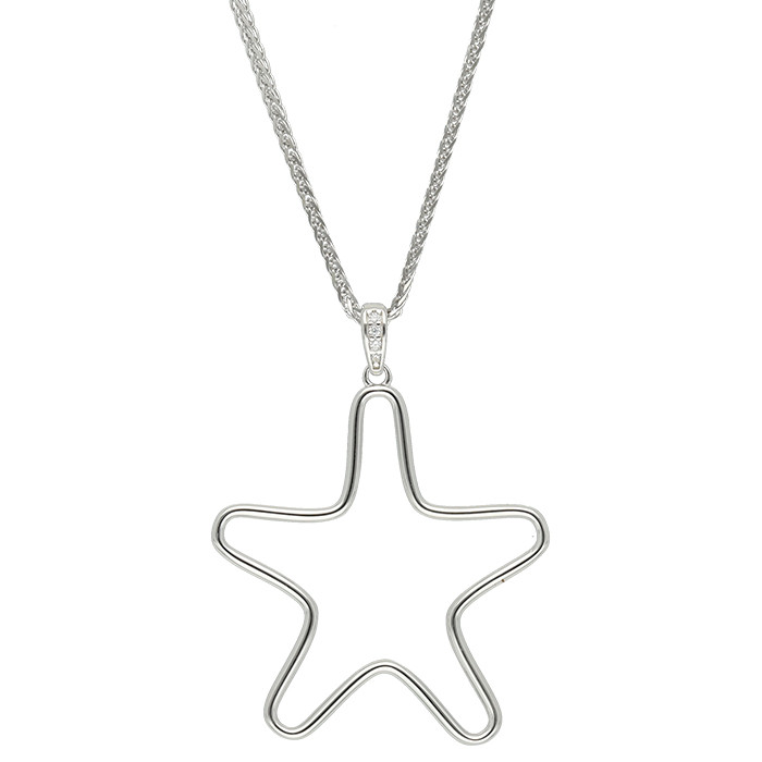 GARGANTILLA EN PLATA COLGANTE FORMA ESTRELLA