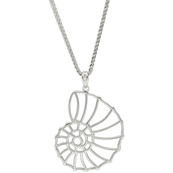 GARGANTILLA EN PLATA CON COLGANTE FORMA CARACOLA