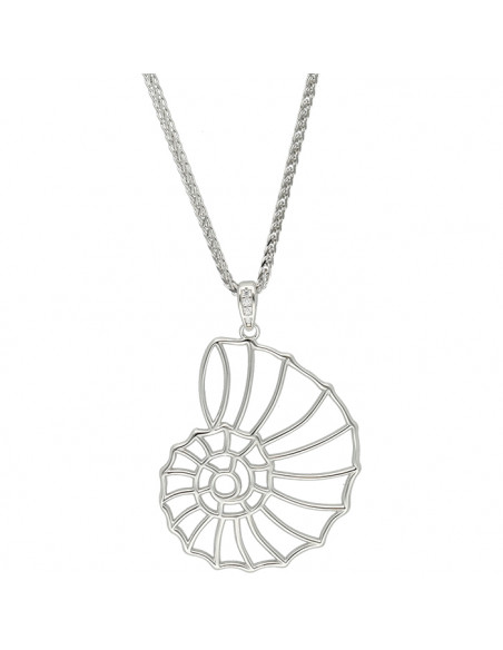 GARGANTILLA EN PLATA CON COLGANTE FORMA CARACOLA