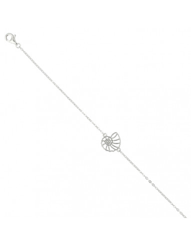 PULSERA EN PLATA FORMA DE CARACOLA CALADA