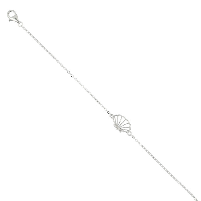 PULSERA EN PLATA FORMA DE CONCHA CALADA