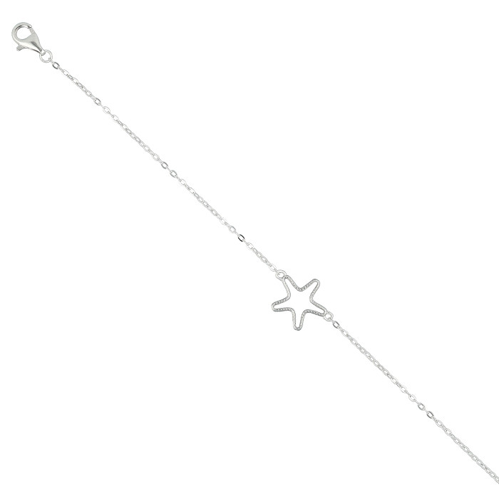 PULSERA EN PLATA FORMA DE ESTRELLA CALADA