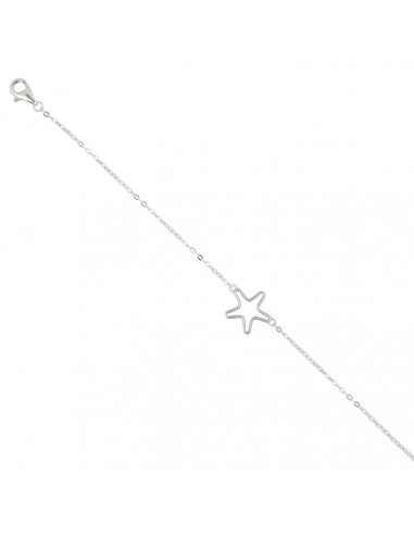 PULSERA EN PLATA FORMA DE ESTRELLA CALADA