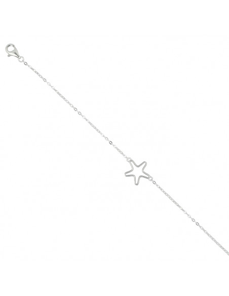 PULSERA EN PLATA FORMA DE ESTRELLA CALADA