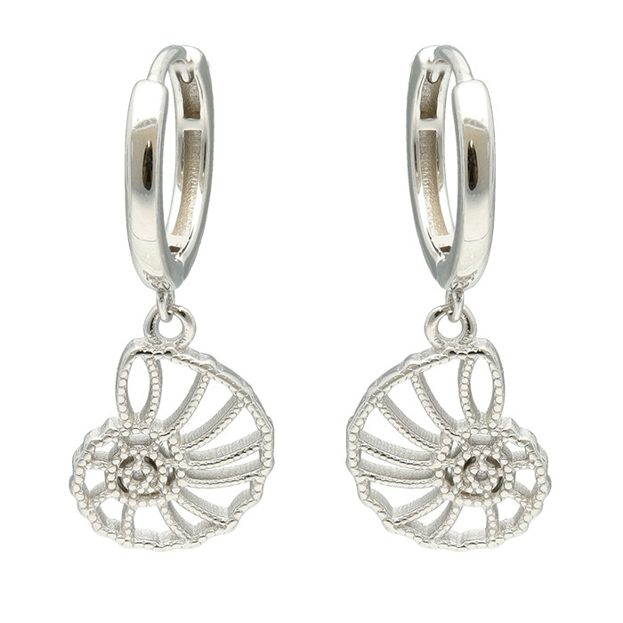 PENDIENTES PLATA LARGOS CARACOLA CALADA