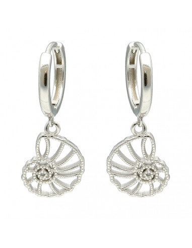 PENDIENTES PLATA LARGOS CARACOLA CALADA