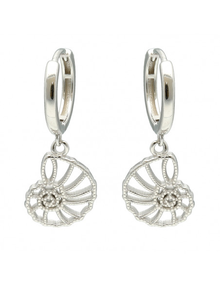 PENDIENTES PLATA LARGOS CARACOLA CALADA