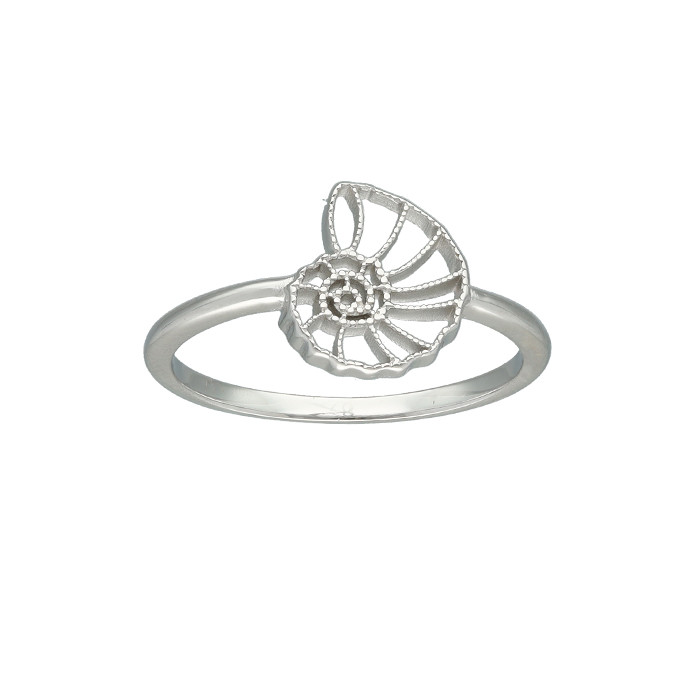 ANILLO EN PLATA CON FORMA DE CARACOLA CALADA
