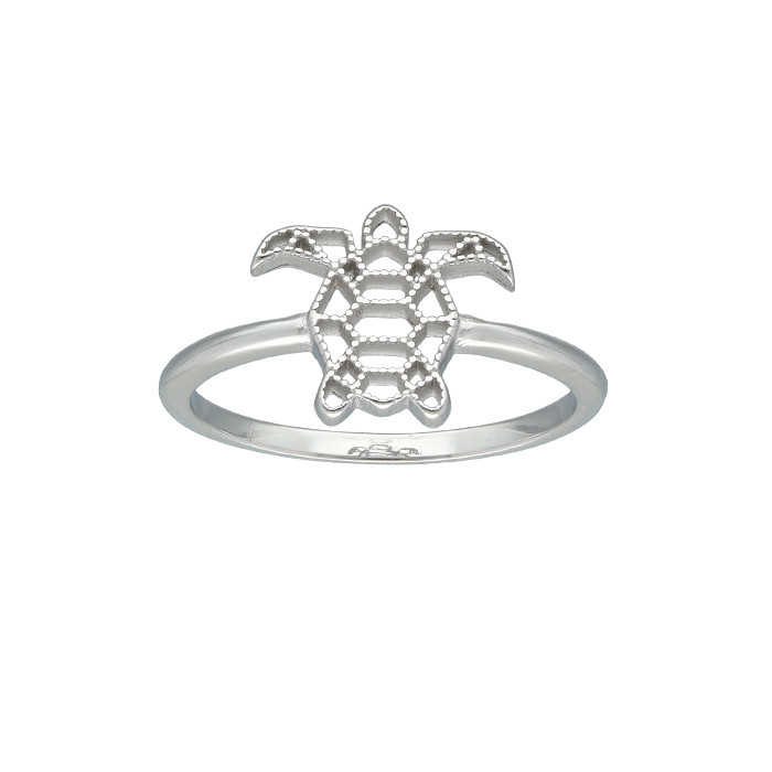 ANILLO EN PLATA CON FORMA DE TORTUGA CALADA