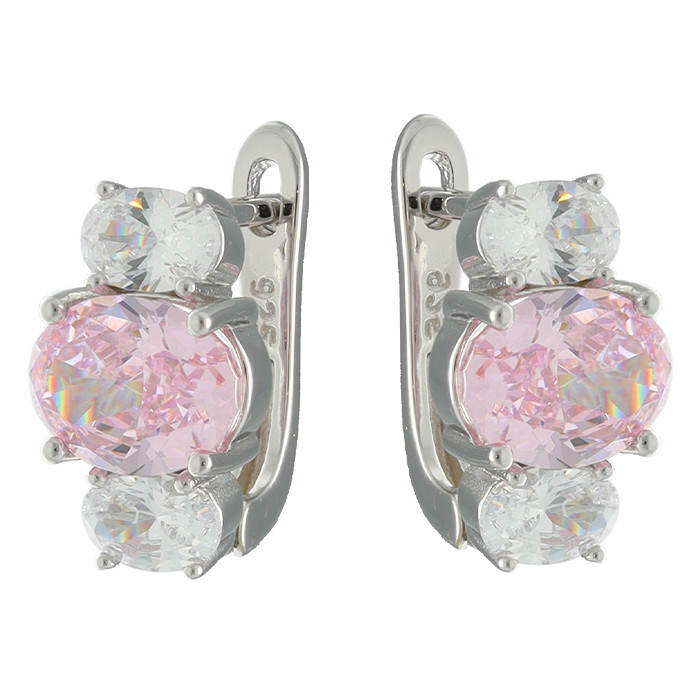 PENDIENTES DE PLATA TROLOGY BLANCO/ROSA