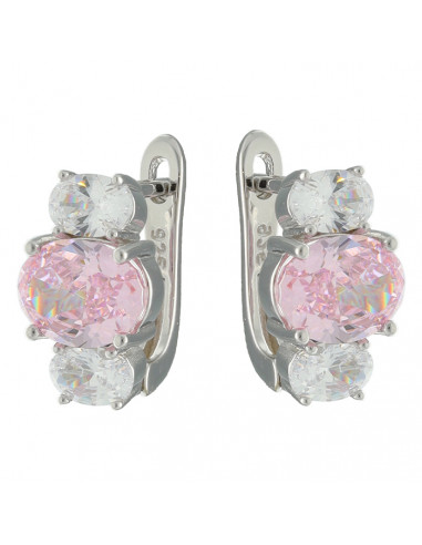 PENDIENTES DE PLATA TROLOGY BLANCO/ROSA