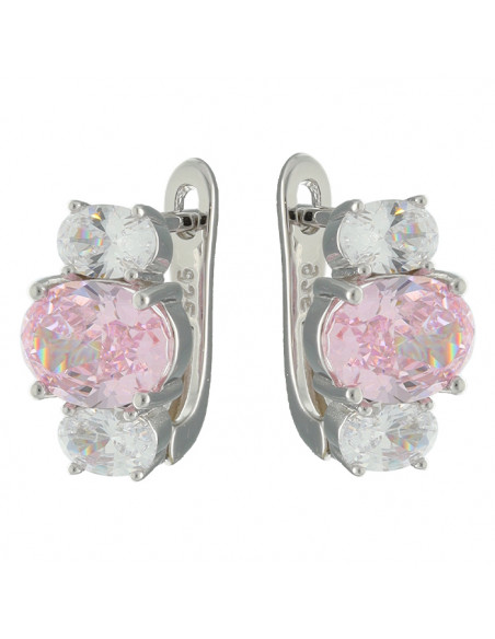 PENDIENTES DE PLATA TROLOGY BLANCO/ROSA