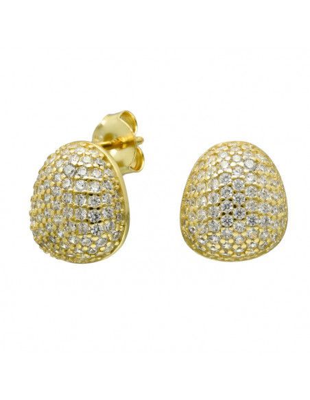 PENDIENTES EN PLATA DORADA CIRCONITAS CUAJO