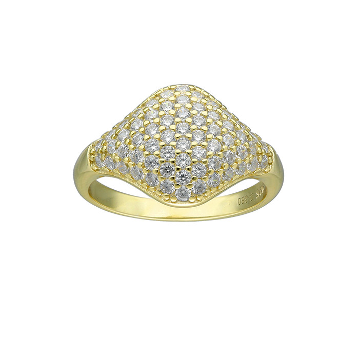 copy of ANILLO EN PLATA DORADA FORMA FLOR CON CIRCONITAS