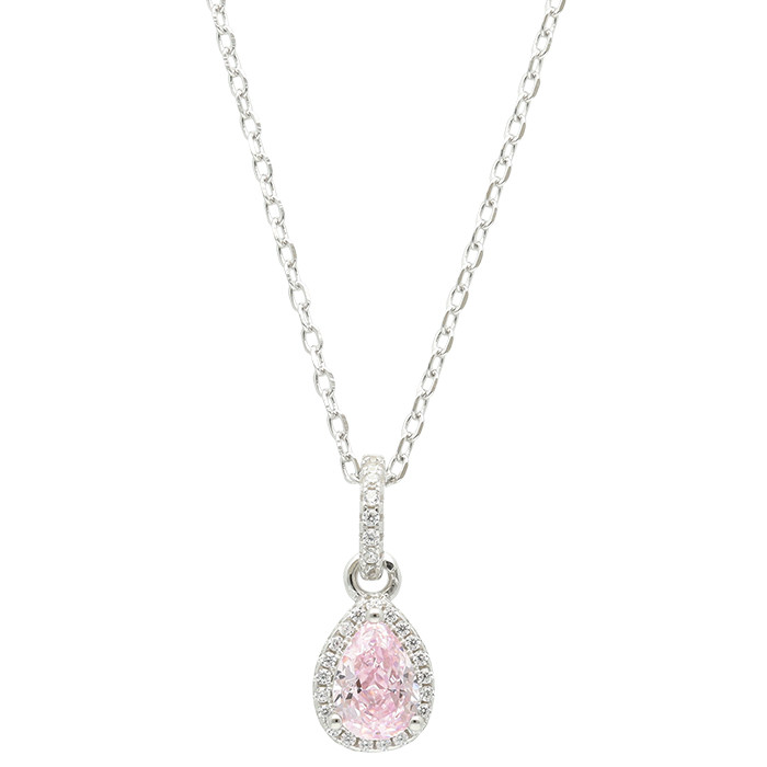 GARGANTILLA EN PLATA CON COLGANTE  REDONDO CENTRO ROSA