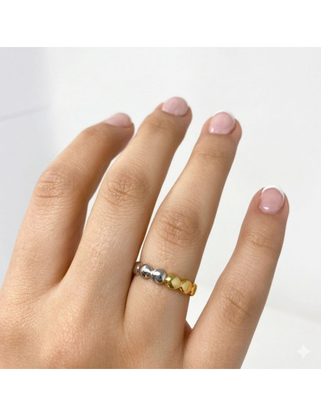 ANILLOS PLATA BICOLOR OVALINAS