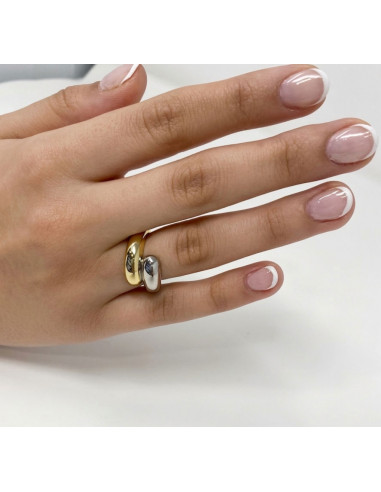 ANILLO PLATA BICOLOR TU Y YO