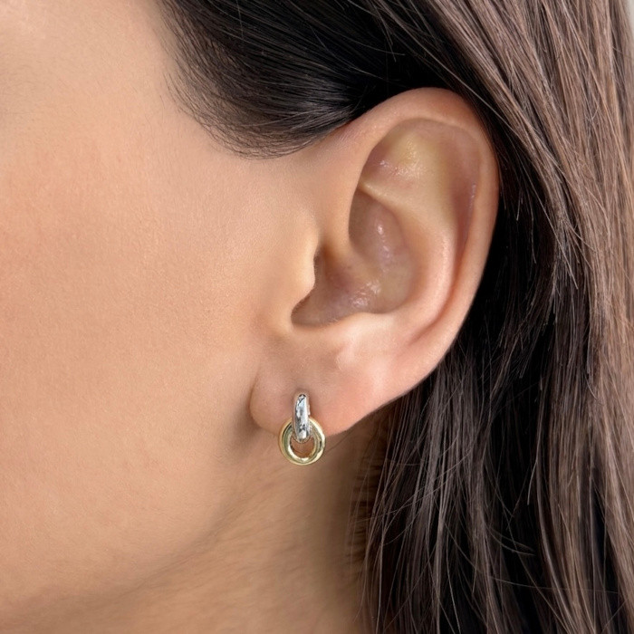 PENDIENTES DE PLATA BICOLOR CON BANDAS 2