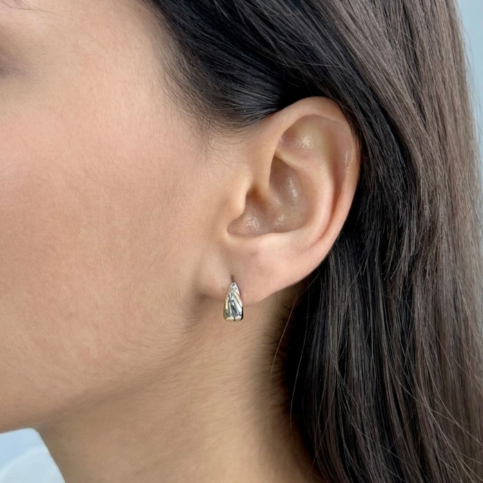 PENDIENTES PLATA BICOLOR LAGRIMA 2