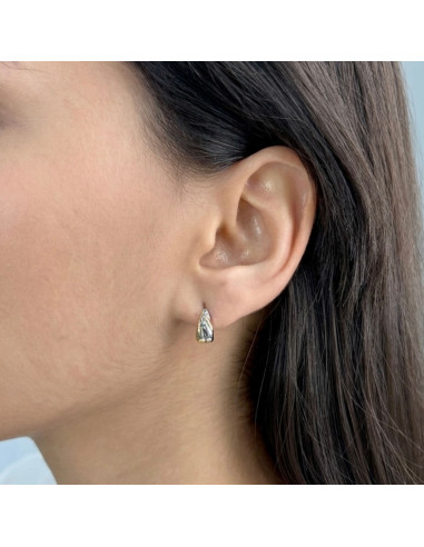 PENDIENTES PLATA BICOLOR LAGRIMA