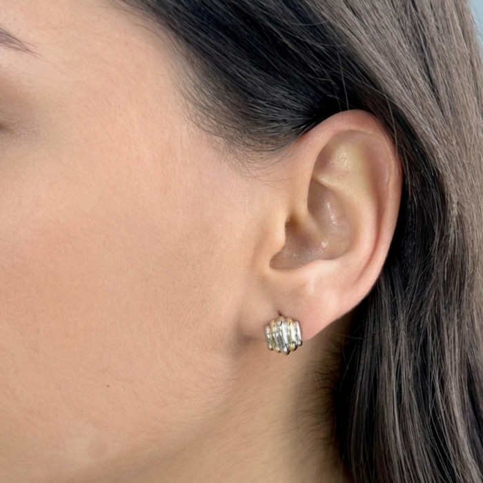 PENDIENTES DE PLATA BICOLOR CON BANDAS 2