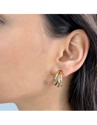 AROS ENTRELAZADOS BICOLOR PLATA