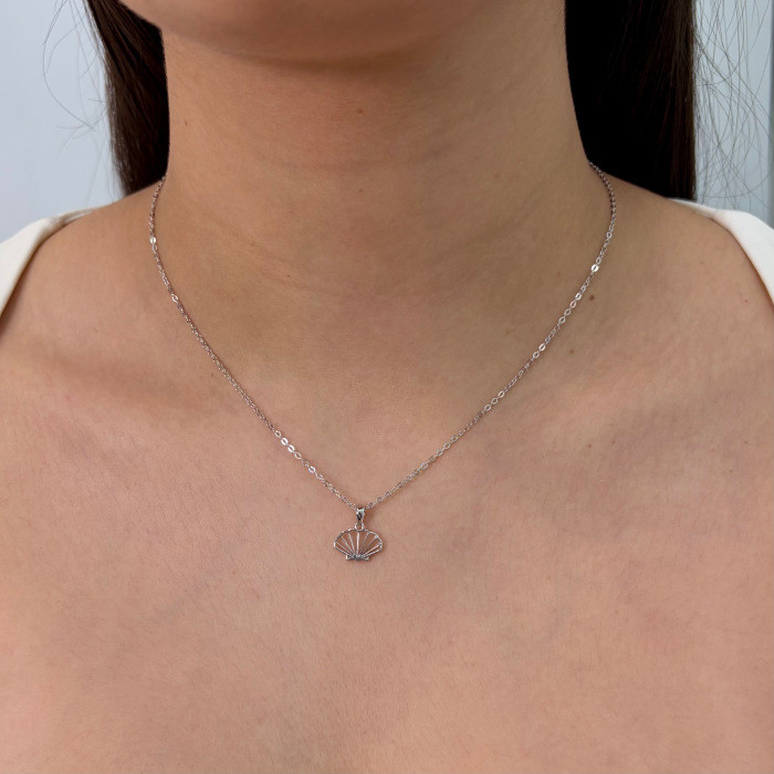 GARGANTILLA EN PLATA CONCHA CALADA 2