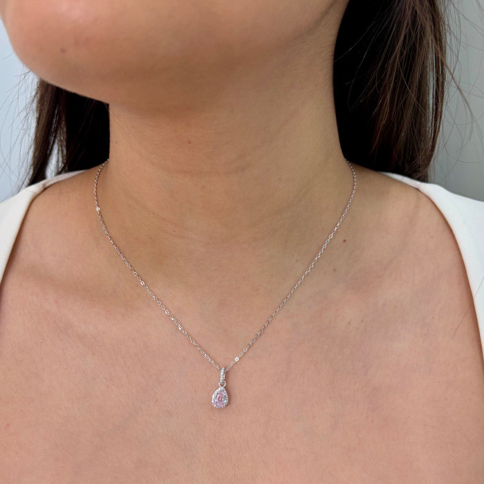 copy of GARGANTILLA EN PLATA CON COLGANTE CORAZON ROSA 2