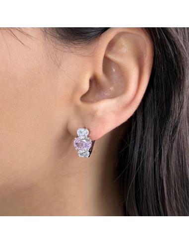 PENDIENTES DE PLATA TROLOGY BLANCO/ROSA