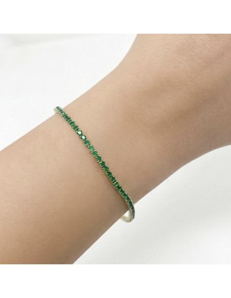 PULSERA PLATA DORADA CON CIRCONITAS