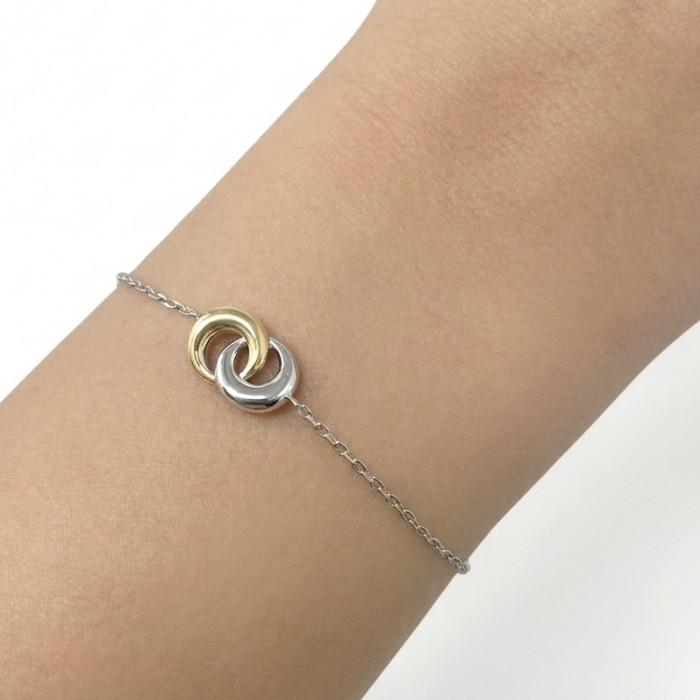 PULSERA DE PLATA CON LUNAS BICOLORES 2