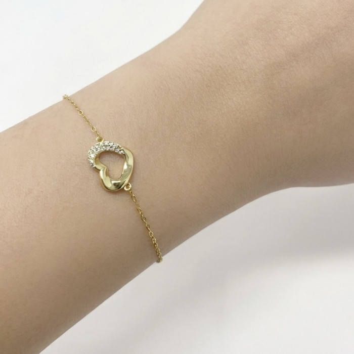 copy of PULSERA EN PLATA DORADA CIRCONITAS INFINITO 2