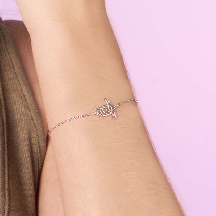PULSERA EN PLATA FORMA DE TORTUGA CALADA 2