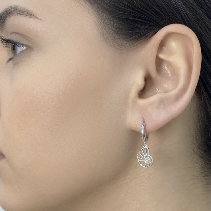 PENDIENTES PLATA LARGOS CARACOLA CALADA 2