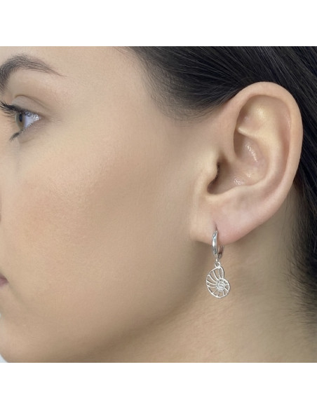 PENDIENTES PLATA LARGOS CARACOLA CALADA