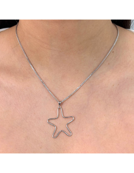 GARGANTILLA EN PLATA COLGANTE FORMA ESTRELLA