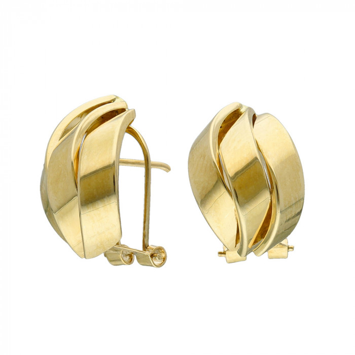 PENDIENTES EN ORO DE 9 QUILATES TRIPLE BANDA ONDA