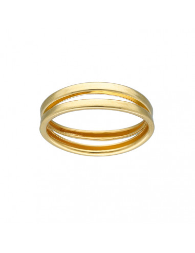 ANILLO EN ORO AMARILLO DE 18 QUILATES DOBLE ALIANZA LISA CUADRADA