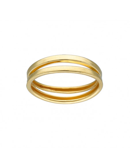 ANILLO EN ORO AMARILLO DE 18 QUILATES DOBLE ALIANZA LISA CUADRADA