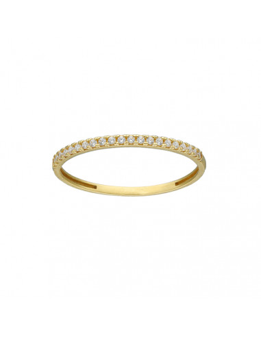 ANILLO EN ORO DE AMARILLO DE 18 QUILATES MEDIA ALIANZA 21 CIRCONITAS EN GARRA MINI