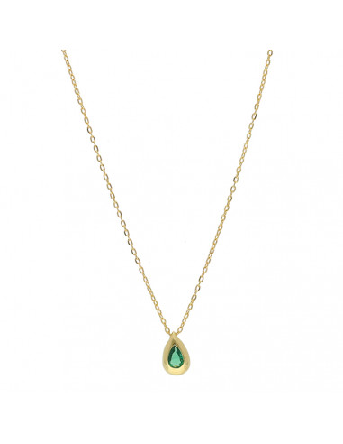 GARGANTILLA EN ORO DE 9 QUILATES GOTA VERDE