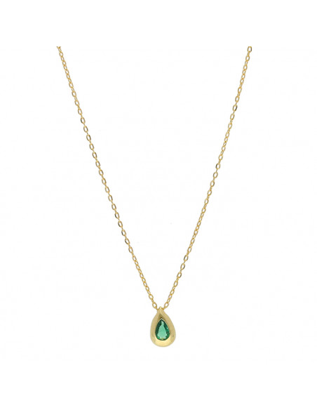 GARGANTILLA EN ORO DE 9 QUILATES GOTA VERDE