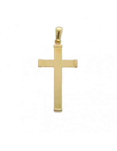 CRUZ EN ORO AMARILLO DE 9 QUILATES BRAZOS RECTOS MATE